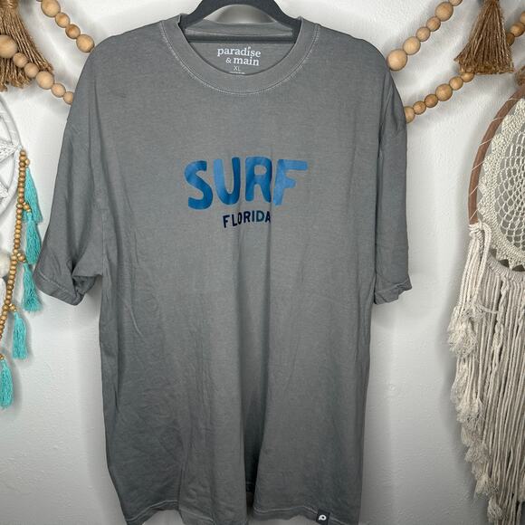 Paradise & Main Gray Blue Surf Florida T - Picture 1 of 3